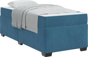 vidaXL Ágykeret matracmal Sötét kék 90 x 190 cm szövet