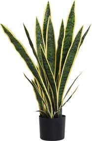 Outsunny Műanyag Sansevieria Cserépben, Beltéri és Kültéri Növény 21 Levéllel (Ø15cm x 77cm) | Aosom