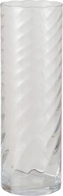 Üveg Váza Átlátszó Hengeres Dekoratív Fehér 45 X 15 CM
