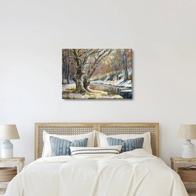 Egy festett téli táj képe (70x50 cm)