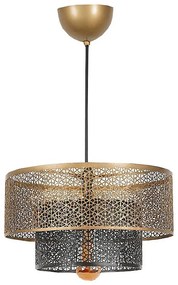 Csillár zsinóron 1xE27/40W/230V arany/fekete