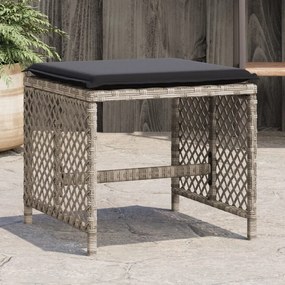 vidaXL 4db világosszürke polyrattan kerti szék párnával 41 x 41 x 36cm