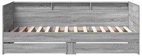 szürke sonoma kanapéágy fiókkal matrac nélkül 100x200 cm