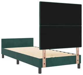 Sötétzöld Bársony Ágykeret 100x200 cm