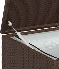 Barna Polyrattan Kerti Tárolóláda 120 X 50 X 60 Cm