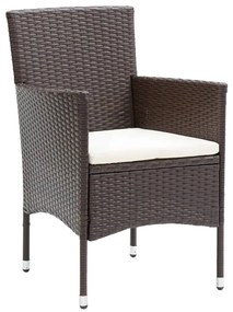7 részes barna polyrattan kerti étkezőgarnitúra párnákkal