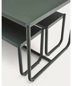 Sötétzöld fém négyszemélyes kerti étkezőgarnitúra Sotil – Kave Home