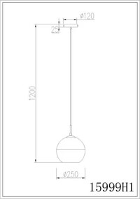 Globo 15999H1 Függesztett lámpa, homokszínű matt fém, krómozott fém, fehér üveg, bézs textil kábel, magasság rövidíthető, ø: 250mm, M: 1200mm, 1x E27 60W 230V izzó nélkül