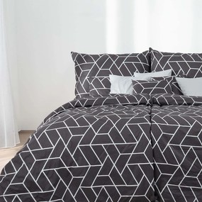 Goldea pamut ágyneműhuzat - mozaik minta, sötétszürke alapon 140 x 200 és 70 x 90 cm