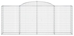 8 db íves horganyzott vas gabion kosár 300x50x120/140 cm
