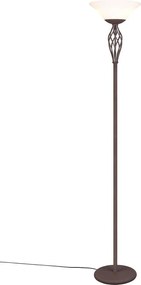 Sötétbarna állólámpa üveg búrával (magasság 180 cm) Rustica – Trio