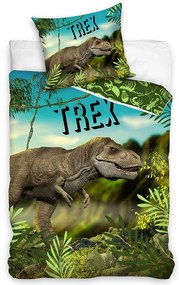 T-Rex az őserdőben pamut ágynemű, 140 x 200 cm, 70 x 90 cm