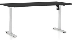 Állítható magasságú asztal OfficeTech A, 160 x 80 cm, fehér alap, fekete