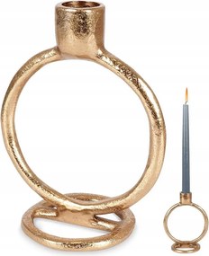 Gyertyatartó Fém arany hosszú gyertyatartó dekorációs asztal 15 cm