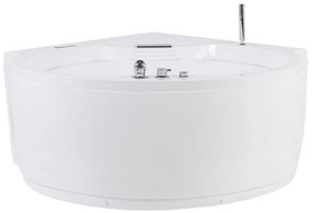 Fehér whirlpool masszázskád LED világítással és Bluetooth hangszóróval 181 x 150 cm MILANO Beliani