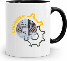 Mérnöknek Fekete Ajándék Bögre fényképes nyomtatással