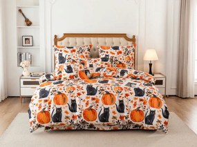 Mikroszálas ágyneműhuzat CATS AND PUMPKINS színes kivitel Ágyneműhuzat mérete: 70 x 90 cm | 140 x 200 cm