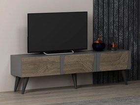 TV asztal/szekrény Sepiva (antracit + dió) . Akció -22%. 1095261