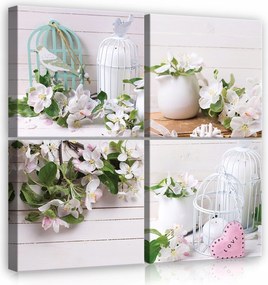 Vászonkép 50x50 Almafa virág tavasz romantika frissesség fehér rózsaszín virágok