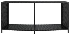 2 db fekete polyrattan tárolópolc