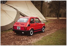 Poszterek 155x105 Piros kisautó Fiat 126p