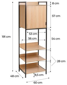 Natúr színű nyitott ruhásszekrény 60x190x48 cm Armarios – Casa Selección