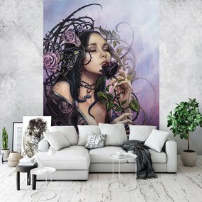 Flizelin fotótapéta 184x254 Lányok Fiatal hölgy rózsákkal +ragasztó