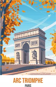 Poszter 21x29,7 cm Arc Triomphe, Párizs