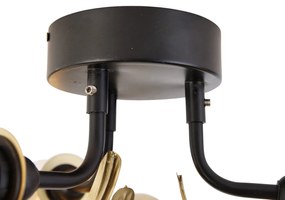 Keleti mennyezeti lámpa sárgarézzel és fekete színben 3 lámpás - Louka