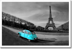 Poszterek keretben 60x40 Eiffel-torony Türkiz