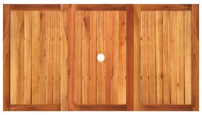 bézs polyrattan és akácfa kerti asztal 140 x 80 x 75 cm