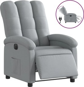 vidaXL világosszürke szövet elektromos dönthető fotel