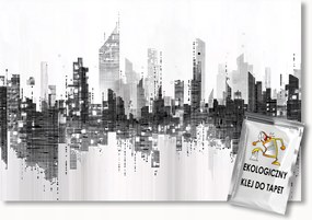 Fotótapéta Flizelina Grafika B&amp;w Város Panoráma Felhőkarcolók 300x210 ragasztó