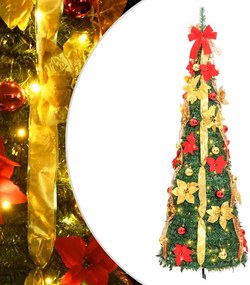 vidaXL könnyen felállítható műkarácsonyfa 150 db LED-fénnyel 180 cm