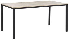 Letisztult Stílusú Étkezőasztal Világos Fa És Fekete Színben 150 x 90 cm HOCKLEY Beliani