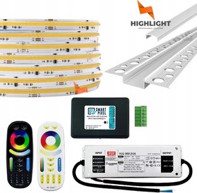 30m Homlokzati szett Led szalag digitális Cob Mono 11W 24V IP65+Profil Ezüst