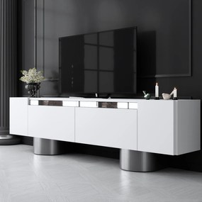 TV szekrény Bohem - White, Silver