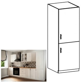 Hűtő beépítő konyhaszekrény D60ZL, jobbos, fehér/sosna Andersen, SICILIA
