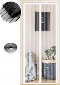 Mágneses szúnyogháló erkélyajtóhoz fúrás nélkül 95 x 210 cm Fehér