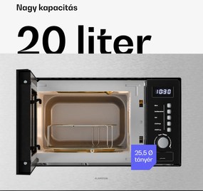 Klarstein Verosteel beépített mikrohullámú sütő grillel | 800 W grill | 700 W mikrohullámú sütő | 60 cm