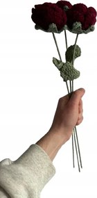 Horgolt Virágcsokor 3 Rózsa Virágok Valentin napi Ajándék Neki