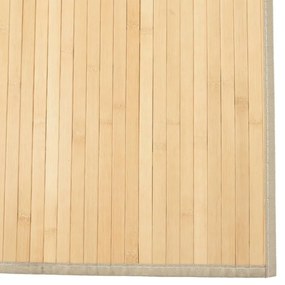 négyszögletű világos természetes bambusz szőnyeg 80 x 100 cm
