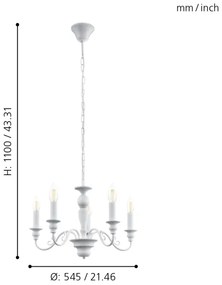 Eglo 49851 - Csillár CAPOSILE 5xE14/40W/230V