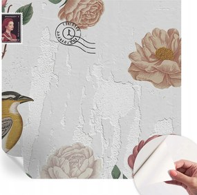 Öntapadós tapéta Divatos 3D fali ragasztóval Vintage virágok 250x250 cm