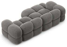 Szürke bársony sarokkanapé (bal oldali-heverő résszel) Loretto – Cosmopolitan Design