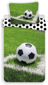Zöld egyszemélyes pamut gyerek ágyneműhuzat 140x200 cm Football – Jerry Fabrics