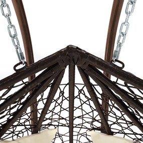 Függő dupla fotel, réz/barna/bézs, DALVEA 2 NEW