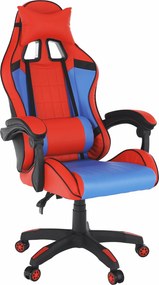 Irodai/gamer szék, kék/piros, SPIDEX NEW