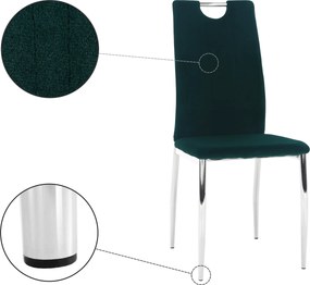 Étkezőszék, smaragd Velvet szövet/króm, OLIVA NEW