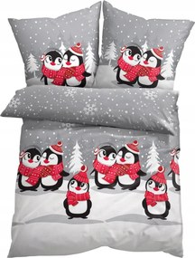 135/200 Karácsonyi Pingvinek Ágyneműhuzat Garnitúra 2EL